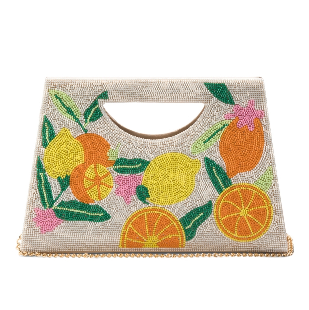 Beaded Fruit Clutch Handbag